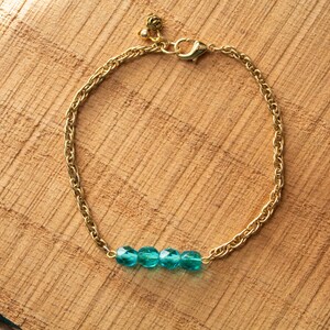 Teal & Gold Chain Bracelet