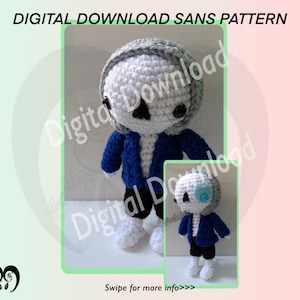 Digital Download Sans Amigurumi Pattern, Crochet Pattern, Amigurumi Pattern, Download