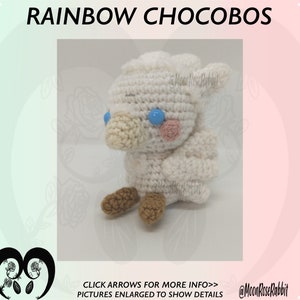 Rainbow Chocobos Amigurumi, Hand Made, Made To Order, FF Inspired, Decorative Amigurumi, Decor Plush