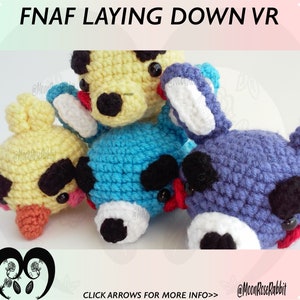 Made to Order, Laying Down F N A F Amigurumis, Plushes, Kawaii Horror plush, Amigurumi, horror amigurumis