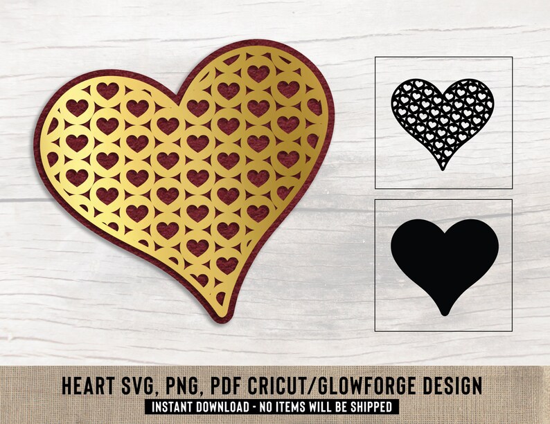 Heart Layered SVG CUT File for Cricut, Glowforge & DIY Crafts. Star ...