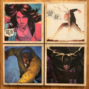 Set of 4 Stone Tile Coasters – The Defenders