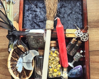 Wiccan Surprise Mystery Bag with Found Objects and Crystals