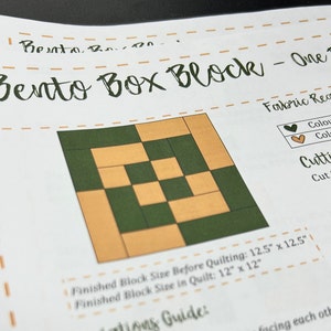 Bento Box Quilt Block - Instant PDF Pattern Download