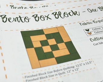 UPDATED 2023 Quilt Pattern Instant PDF Download - Bento Box Block