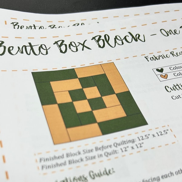 UPDATED 2023 Quilt Pattern Instant PDF Download - Bento Box Block