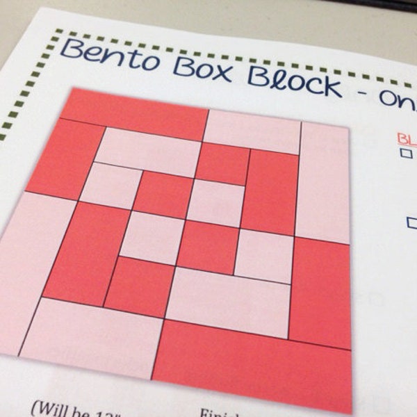 Quilt Pattern Instant PDF Download - Bento Box Block