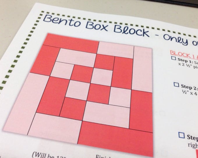 Quilt Pattern Bento Box by Tracey Brookshier - Etsy
