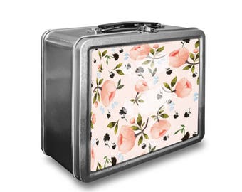 Blush Peony Tin Lunch Box