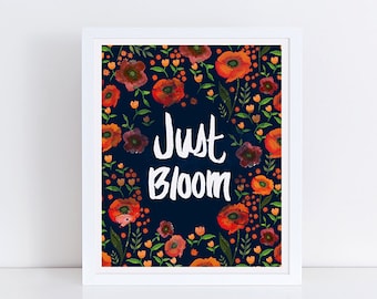 Just Bloom - Art Print [NAVY] - Multiple Sizes