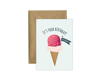 Birthday Card - Ice Cream (Small)