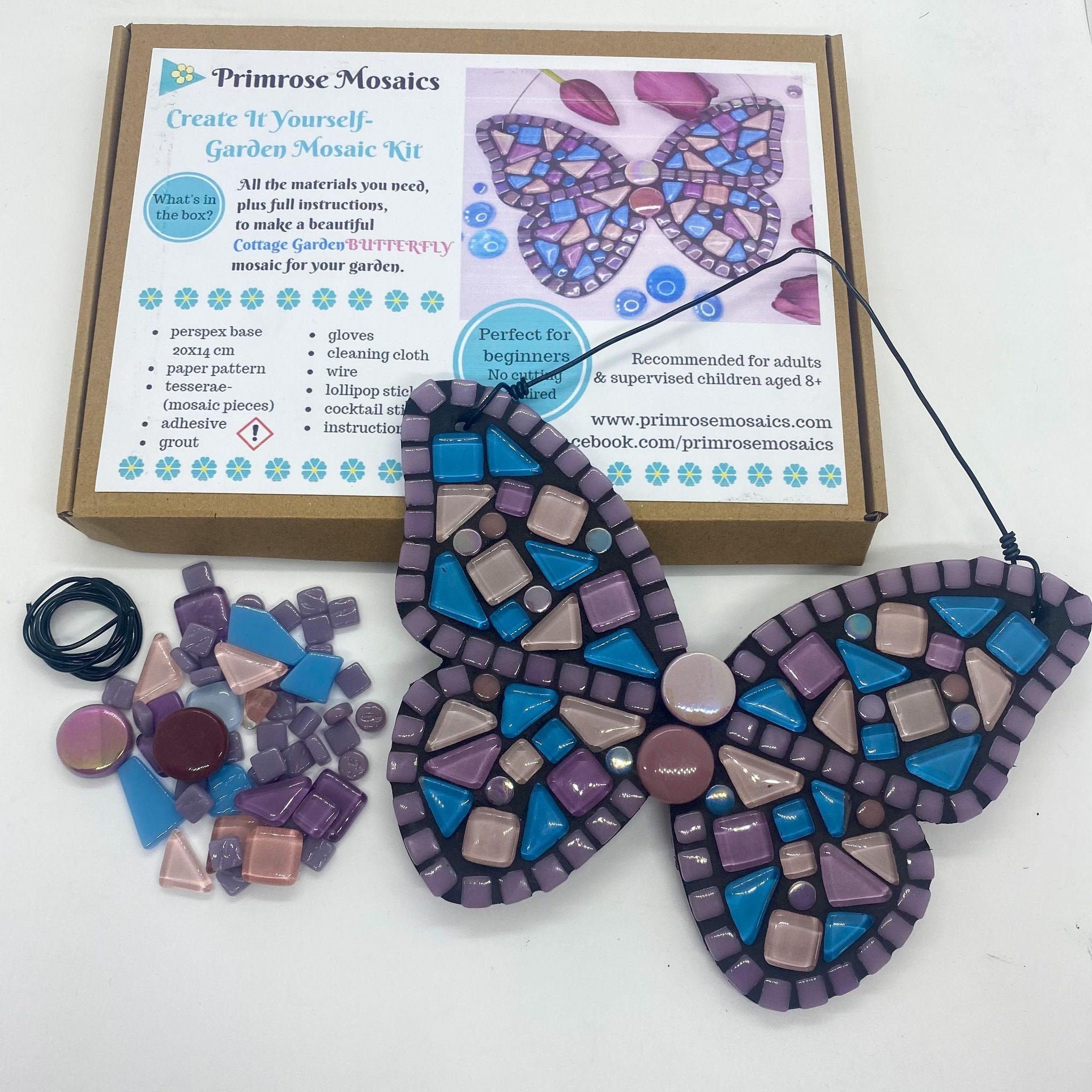 Butterfly Mosaic Kit, Craft Kit, DIY Kit for Adults, Craft Kit for