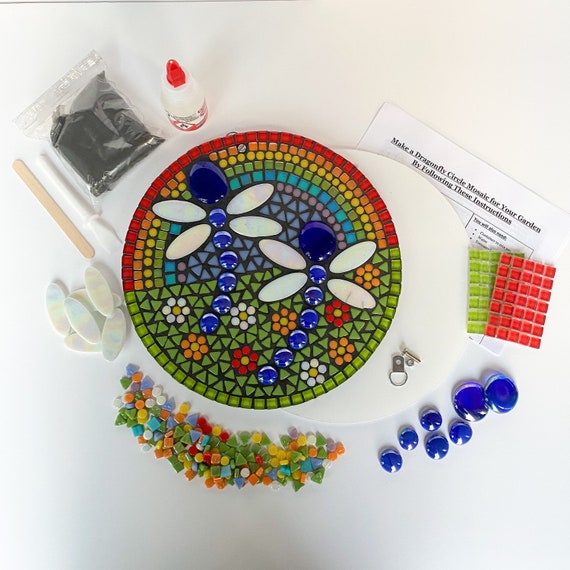 Garden Mosaic Craft Kit, for Adults, Dragonfly, Learn to Mosaic