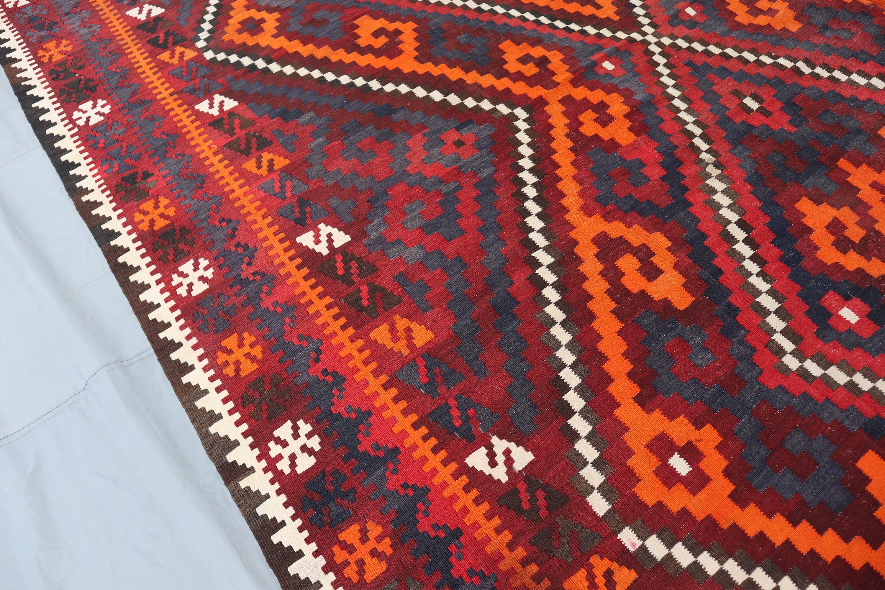 9x16 Afghan Kilim Area Rug, Vintage Handmade Wool Large Rug, 1970s ...