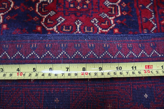 Hand Knotted Vintage Wool Bokhara Rug No. 201 Hand Knotted Vintage Wool Bokhara Rug No. 201