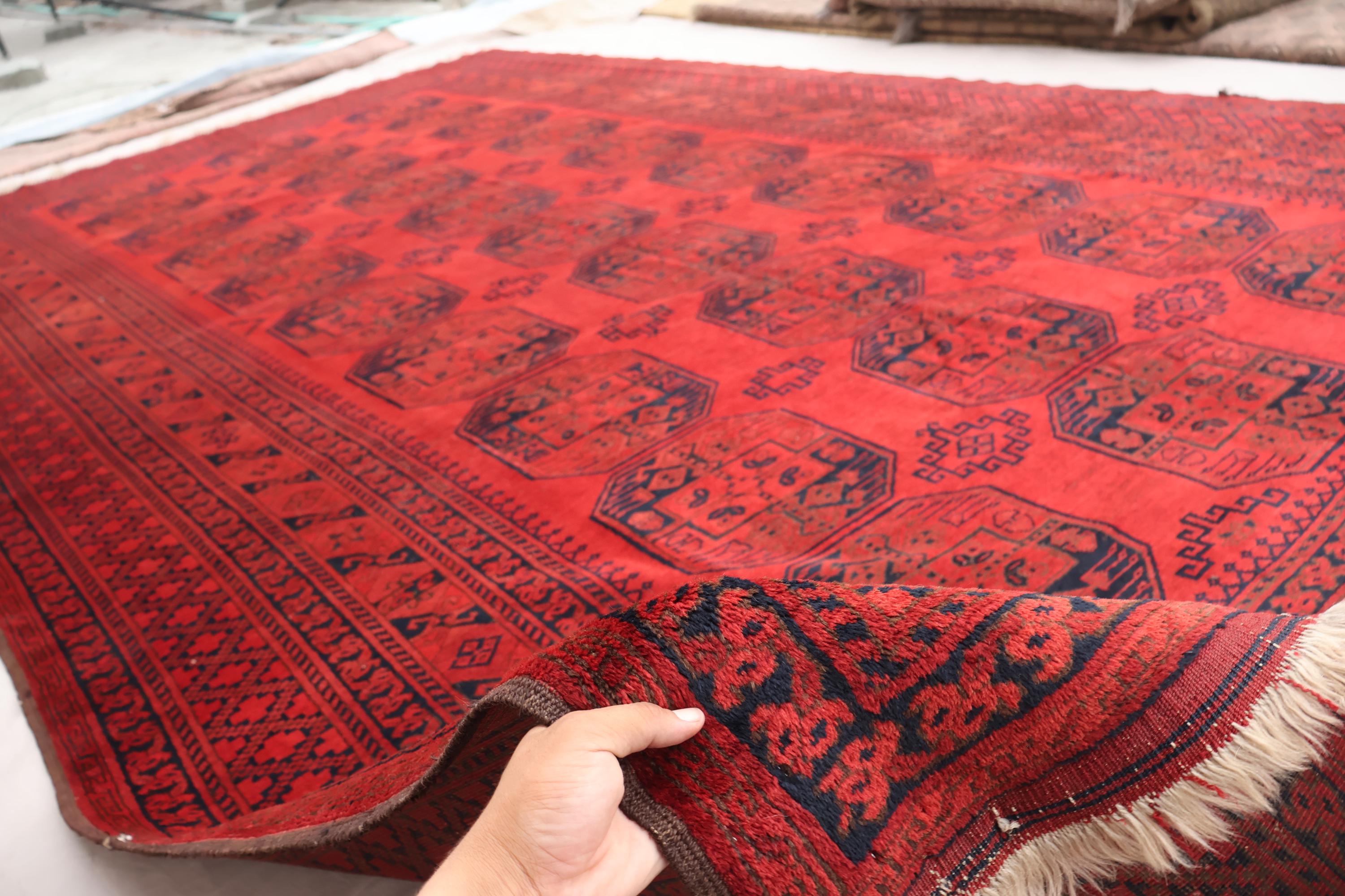 Large Vintage Rug 9x16 Ft Collectors Piece Antique Turkmen Ersari Rug ...