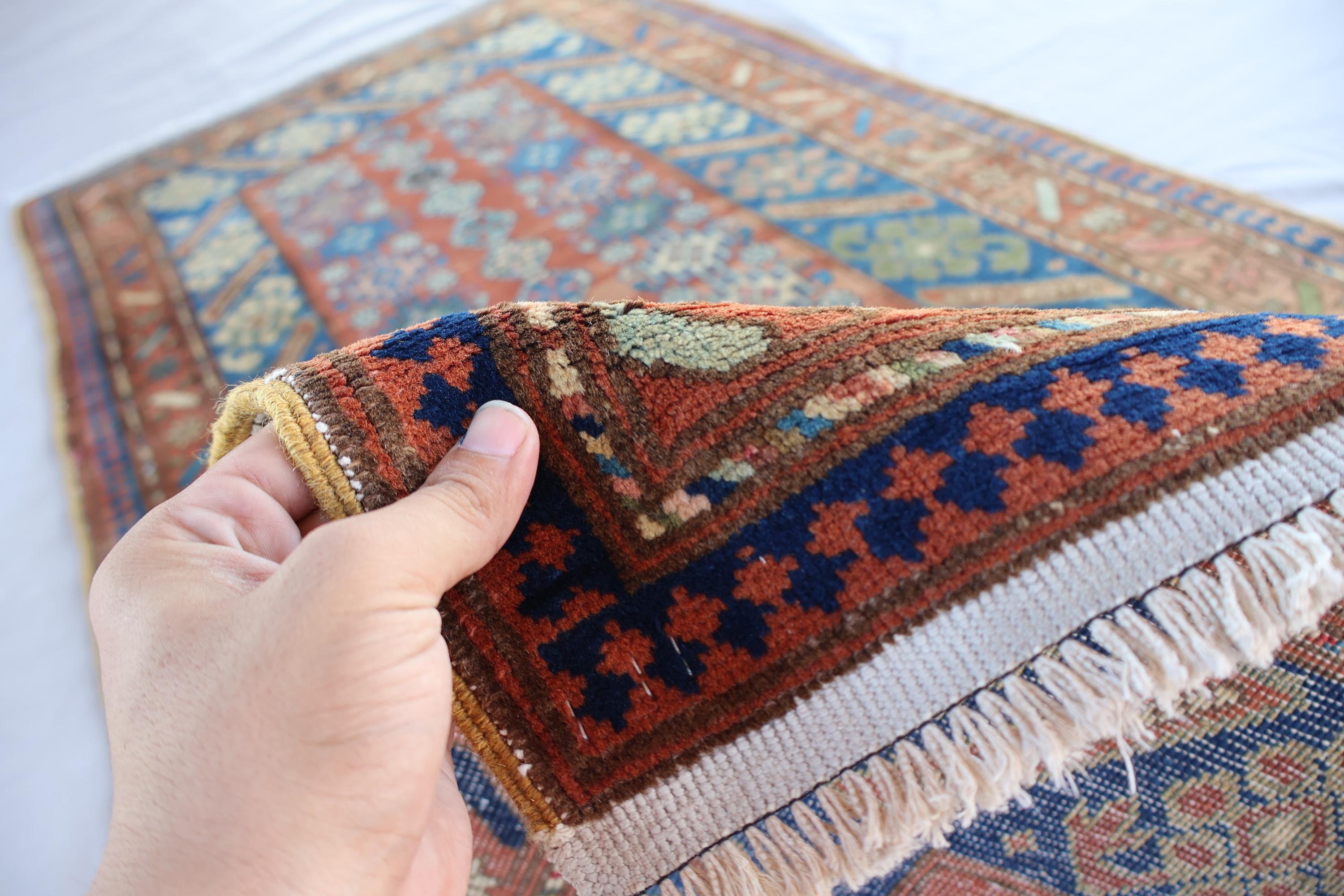 【1920s！】アンティーク トライバルラグ アフガンラグ ヴィンテージラグ 88x65cm アフガン手織り絨毯 ヴィンテージラグ トライバルラグ