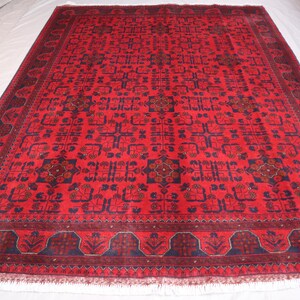 6x8 ft Afghan Bukhara Rug - Turkmen Tribal Khal Muhammadi Red Area Rug - Oriental Vintage Rug - Handmade Wool rug - Living Room, Bedroom Rug