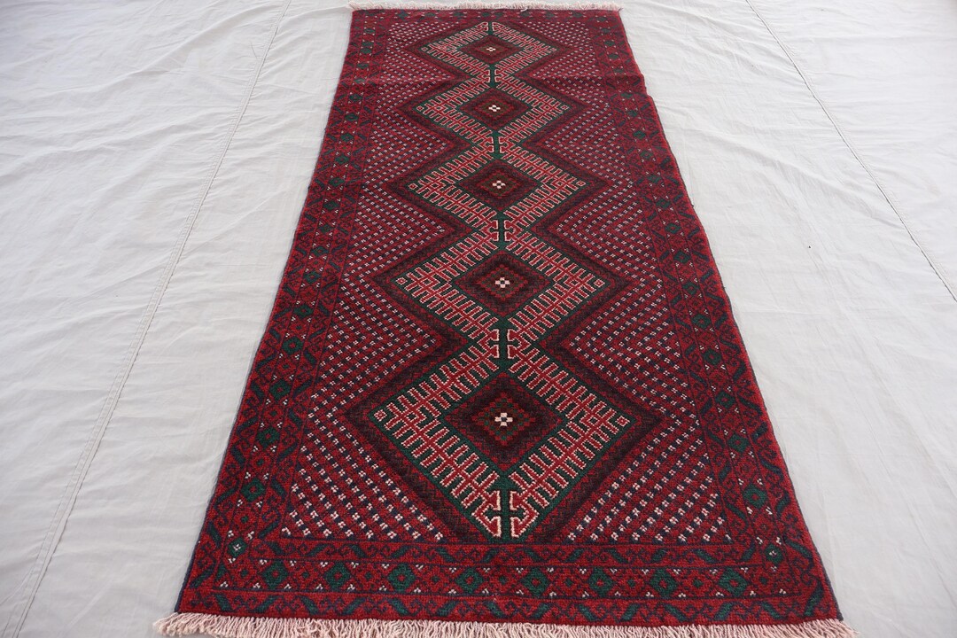 Vintage Runner Rug 2'9x6'8 Ft Geometric Afghan Runner Rug, Caucasian ...