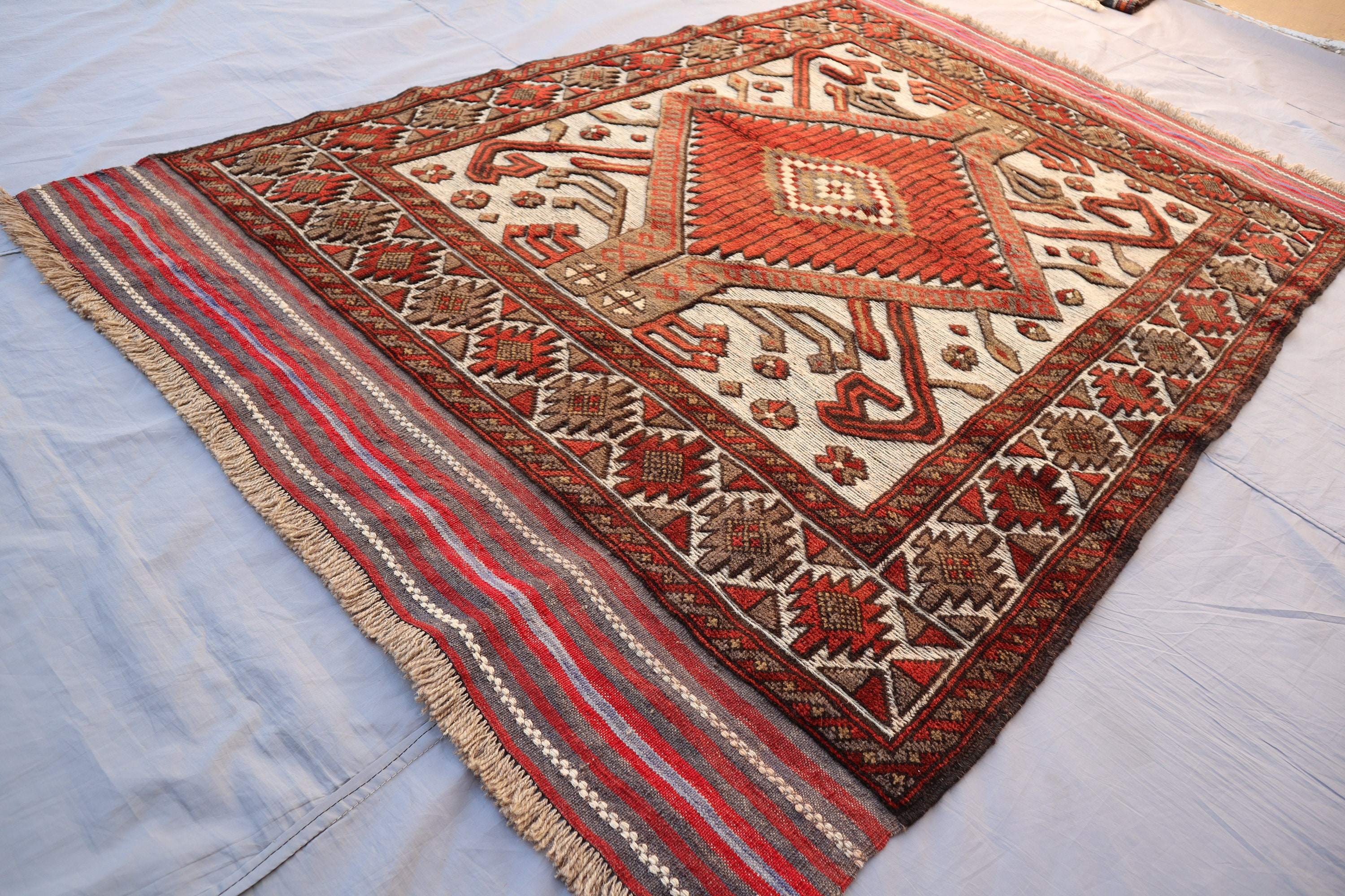 4x6 アフガニスタン ヴィンテージ ラグ、トルクメン トライバル