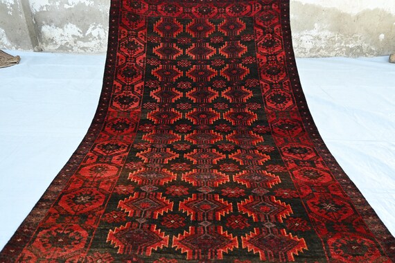 4x7 Baluch Area Rug, Antique Afghan Handmade Faded Low Pile