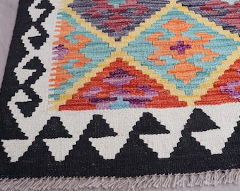 2'8x9'8フィートのランナーアフガンキリムラグ、トルクメンフラット