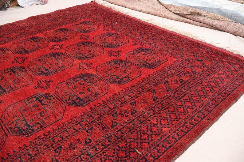 Large Vintage Rug 9x16 Ft Collectors Piece Antique Turkmen Ersari Rug ...