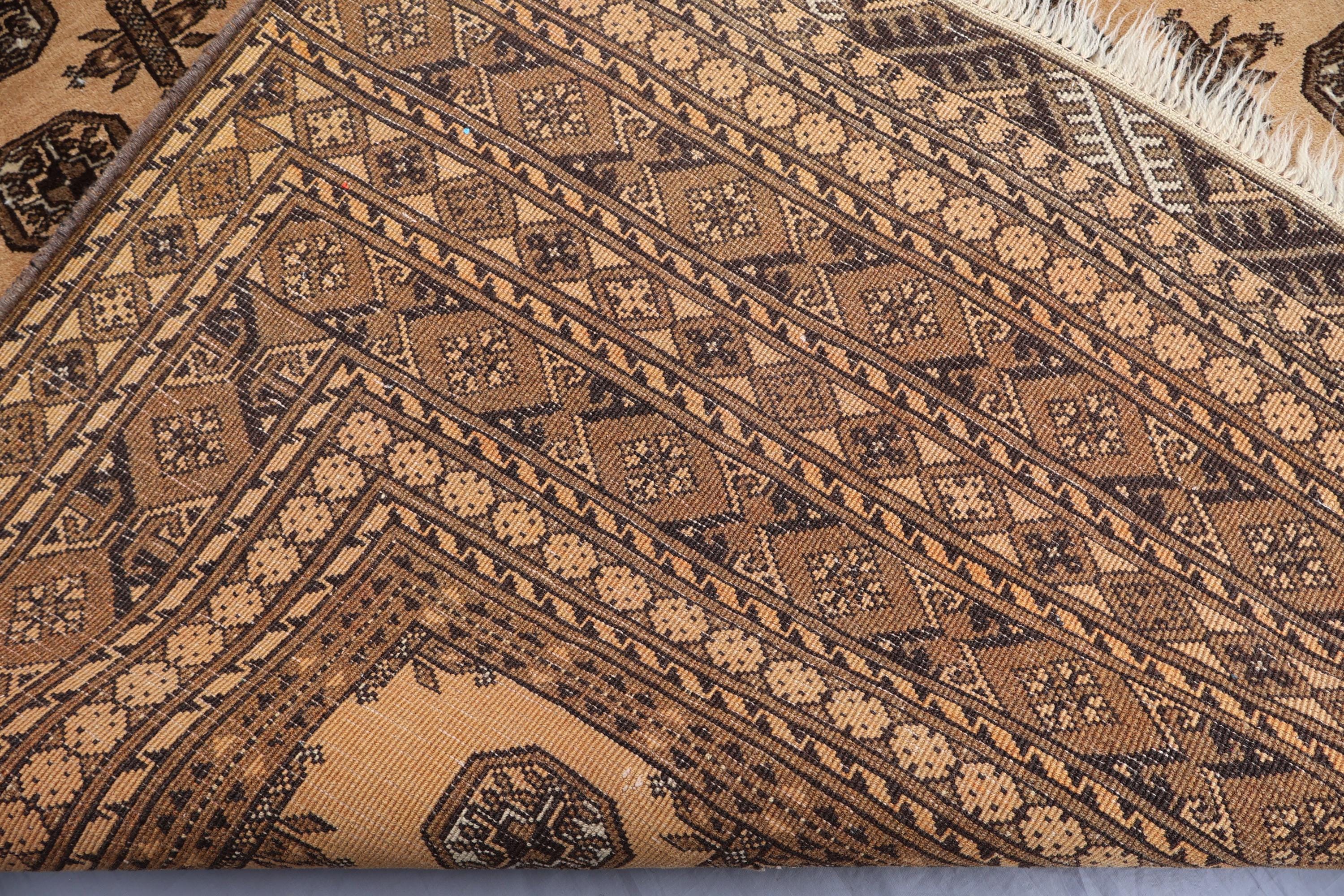 6x11 大型ヴィンテージ ミュート ラグ、テラコッタ トライバル エリア