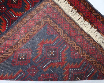 3 x 5 フィートのヴィンテージ アフガン バルーチ ハンドメイド