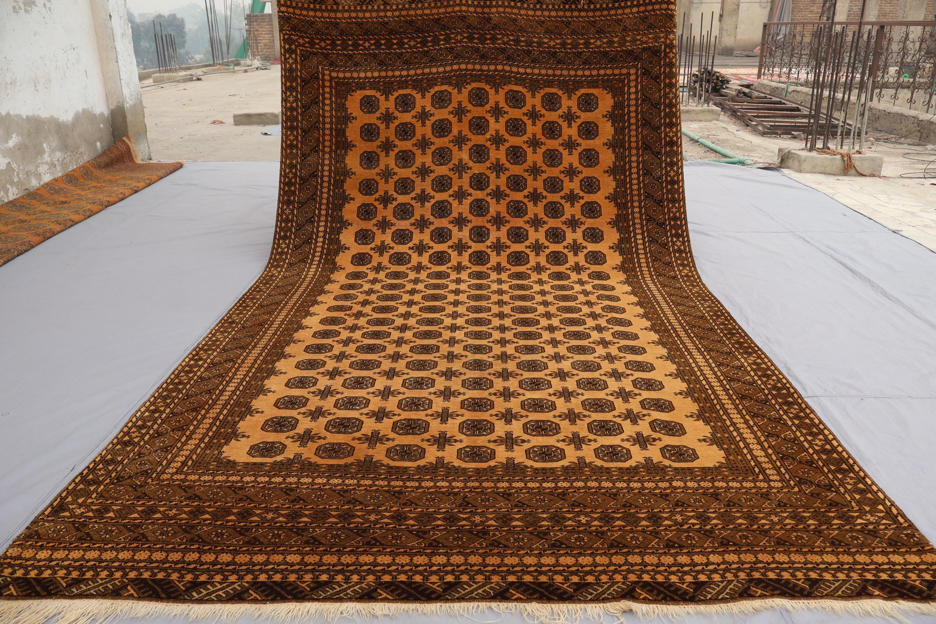 6x11 大型ヴィンテージ ミュート ラグ、テラコッタ トライバル エリア