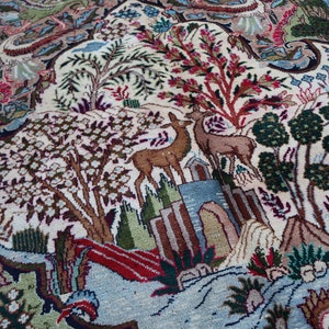 10x13 Vintage Pictorial Area Rug, Handmade High Pile Wool Rug, Antique ...