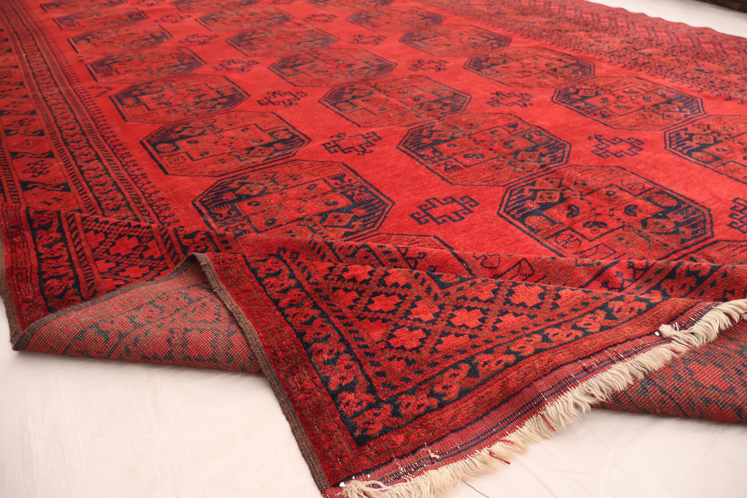 Large Vintage Rug 9x16 Ft Collectors Piece Antique Turkmen Ersari Rug ...