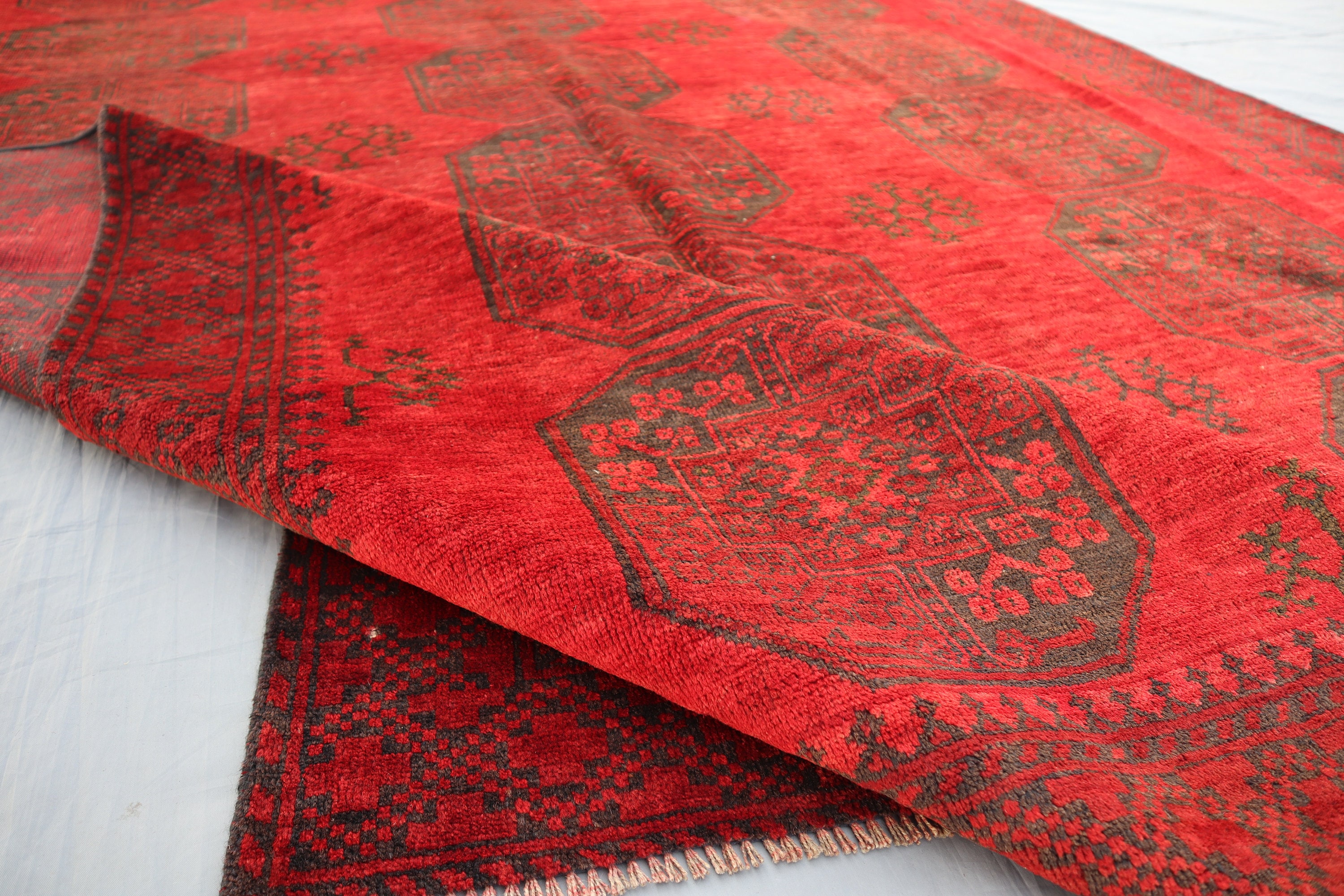 トライバルラグ　ヴィンテージラグ　トルクメン　エルサリ　プリミティブアート　美品 トライバルラグ ヴィンテージラグ トルクメン エルサリ