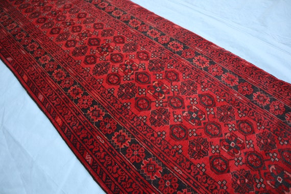 色あせたアンティーク 3 x 11 フィート ランナー ラグ、ヴィンテージ