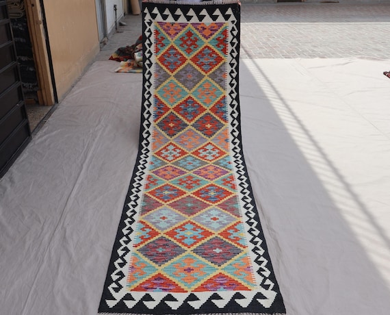 幾何学模様のキリムラグ キリムラグ じゅうたん 絨毯 ラグ マット 幾何学 カーペット キリム柄