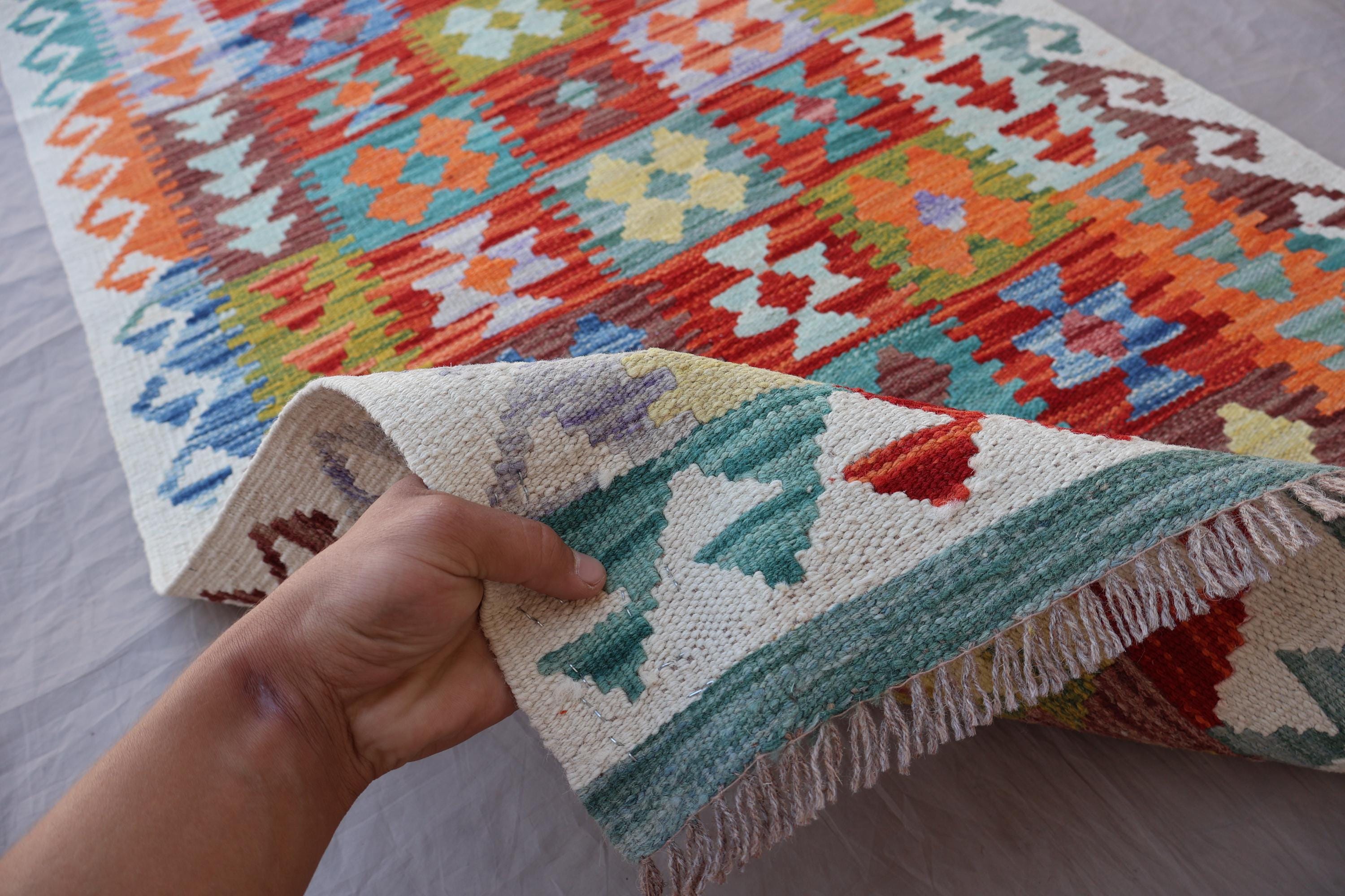 トライバルラグ アフガニスタン手織り絨毯 ランナー 231×55cm –