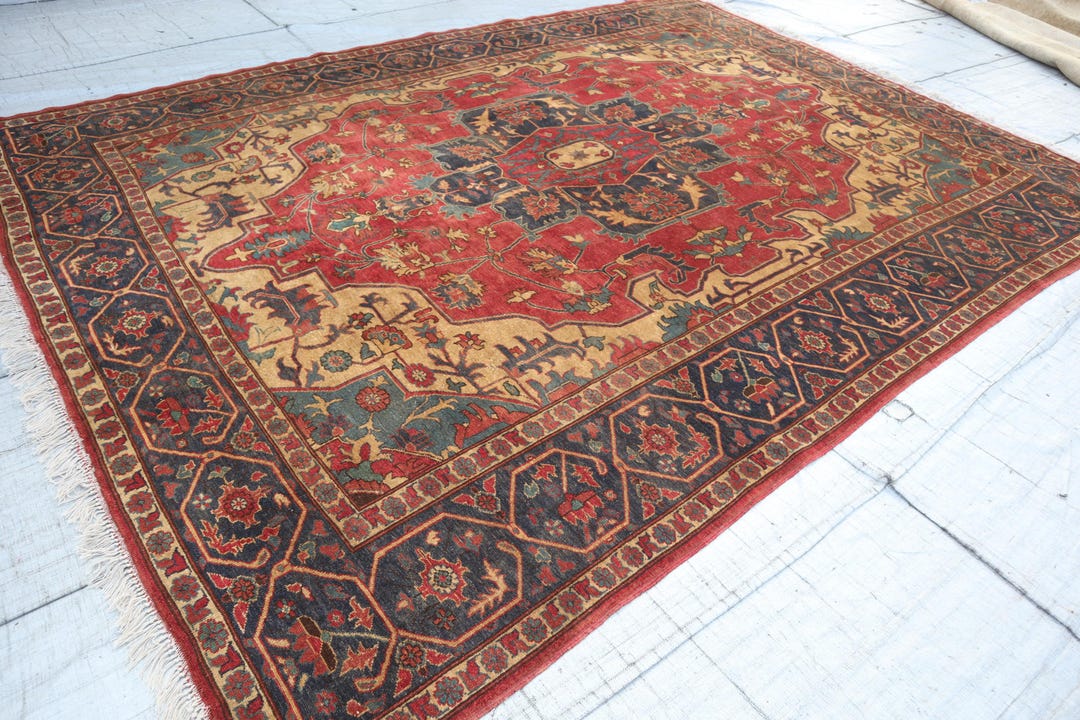 Hutterite Rug Patterns 8x11 Vintage Heriz Pattern Caucasian Rug, Pale Terracotta Large Pastel ...