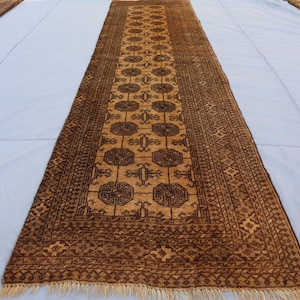 2&#39;4x9 ft Runner rug, Vintage Terracotta faded Rug, Afghan Handmade Wool Runner rug, Oriental Antique Runner Rug, 9 ft Narrow Hallway Runner