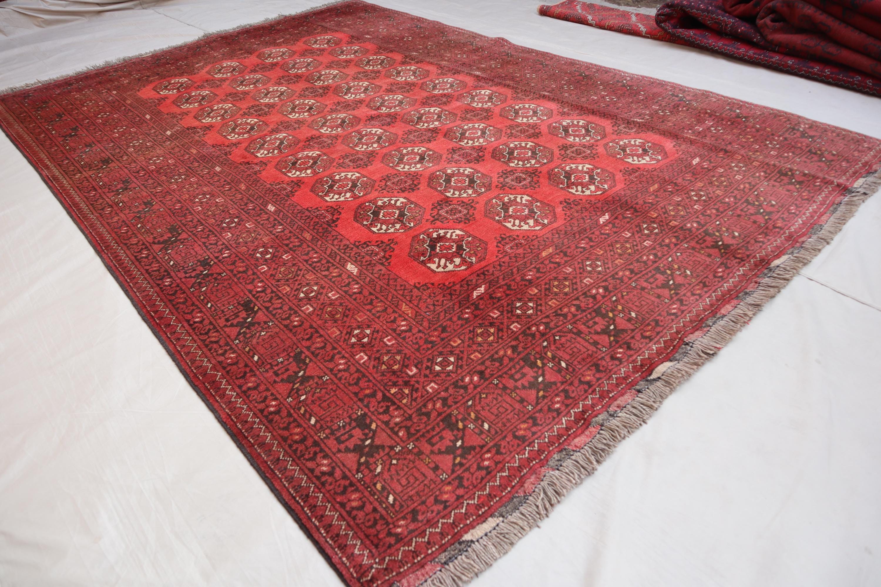 1960年代 アンティーク ラグ 6'6x9'7 フィート トルクメン テケ