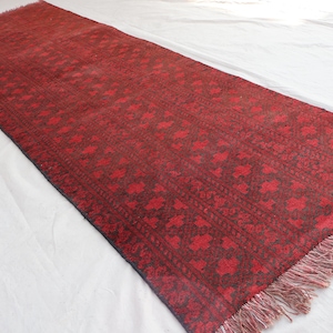 2&#39;8x9 ft Antique Runner Rug, Red Vintage Bukhara Rug, Afghan Handmade Soft Pile Wool Runner Rug, Turkmen Tribal Rug, Kitchen Runner Rug 3x9