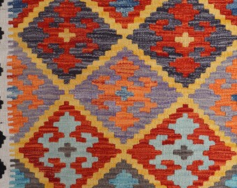 2'8x9'8フィートのランナーアフガンキリムラグ、トルクメンフラット