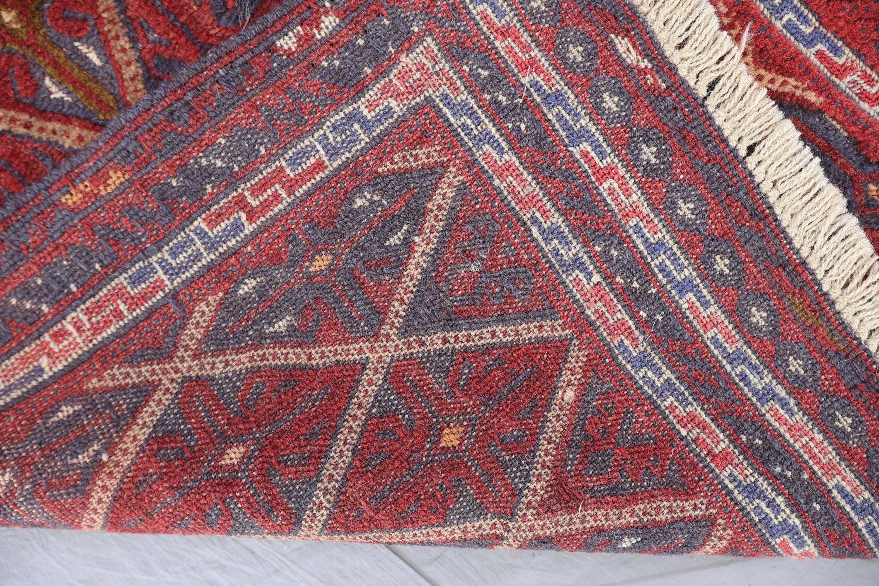 2'4x9'2 ヴィンテージ ランナーラグ、マシュワニ ハンドメイド