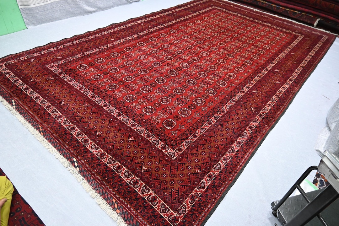 9x16 Ft Large Vintage Rug, Afghan Hand Knotted Wool Oriental Rug ...