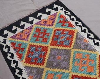 2'8x9'8フィートのランナーアフガンキリムラグ、トルクメンフラット