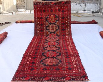3x9 Geometric Vintage Runner rug - Afghan Handmade Wool Runner rug - Antique Tribal Rug - Oriental Rug - Hallway Runner - Kitchen Runner