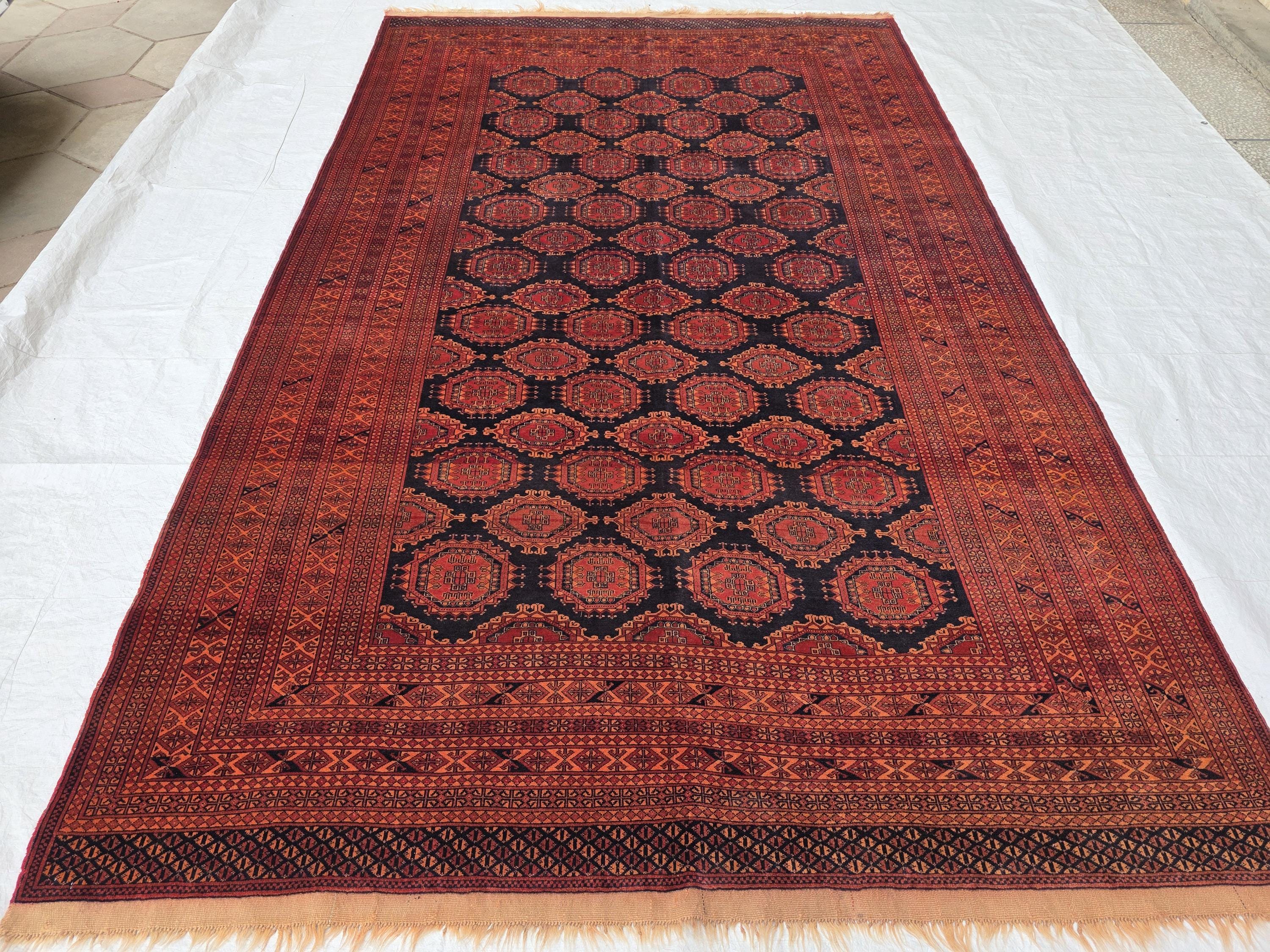 7x12 Rug 7x12 Terracotta Rug 1920s Antique Rug, Oriental Handmade Rug, Low Pile ...