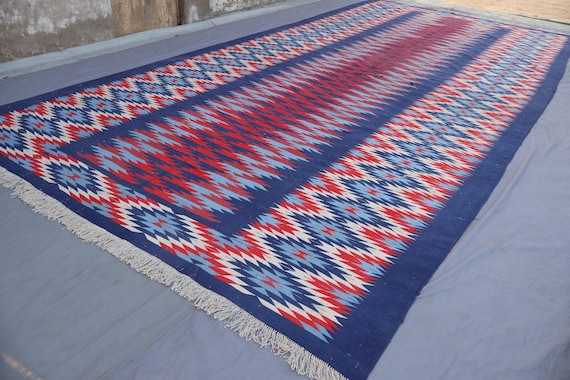 幾何学模様 ラグ トライバル カフカス地方 キリム ビンテージ