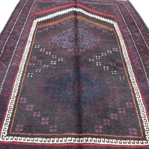 Antiker Gebetsteppich, 100x120 cm Hochflor Vintage Teppich, Handgefertigter Wollteppich, Turkmenischer Tribal Teppich, Afghanischer Gebetsteppich