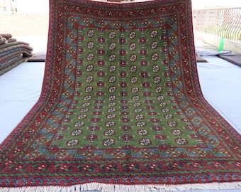Grüner Buchara Teppich 150x250cm Afghan Veg dyes Handgeknüpfte Wolle Orientteppich, Teppich für Schlafzimmer, Orientteppich, Büroteppich