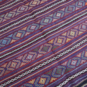 4&#39;2x6&#39;7 ft Afghan Kilim Area Rug - Pink Red Authentic Handmade Kilim Veg dyes Wool rug - Living room, Bedroom Rug - Turkmen Soumak Carpet